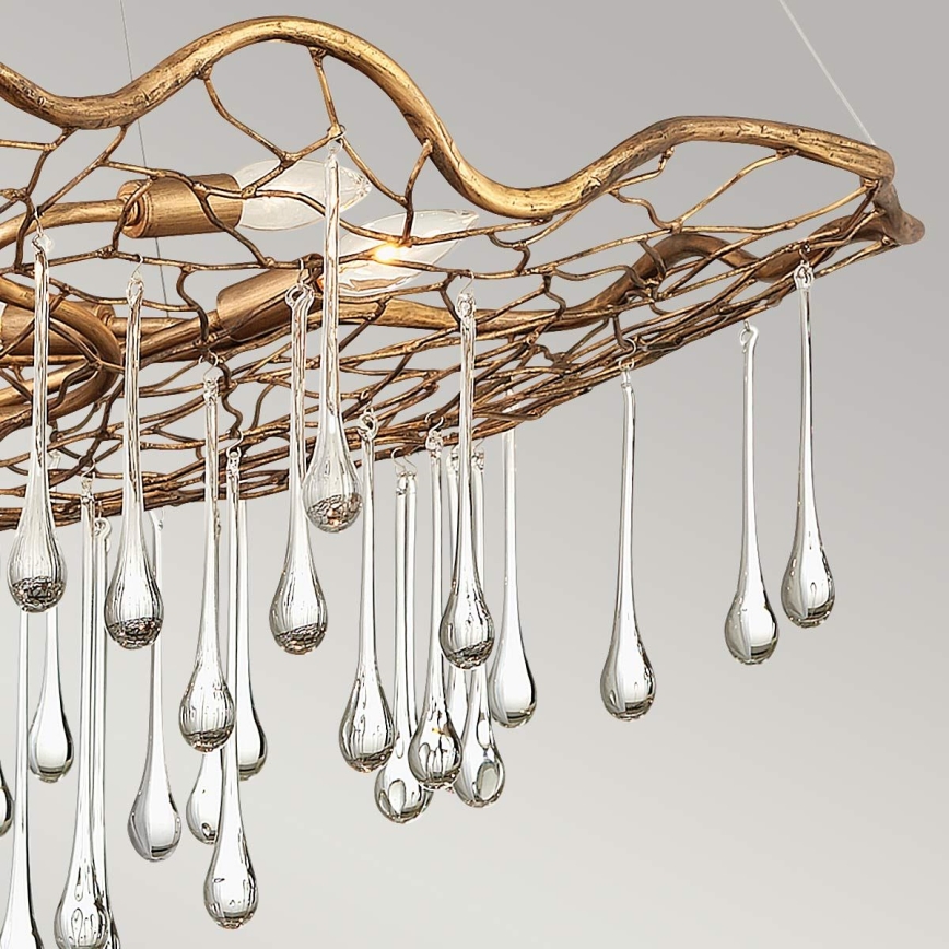 Quintiesse - Lampadario a cavo LAGUNA 6xE14/40W/230V diam. 91,4 cm dorato