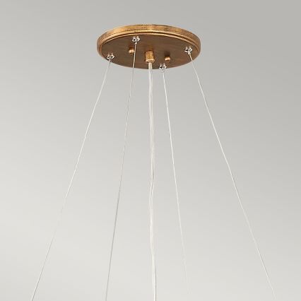 Quintiesse - Lampadario a sospensione con cavo LAGUNA 8xE14/40W/230V diam. 106,7 cm oro