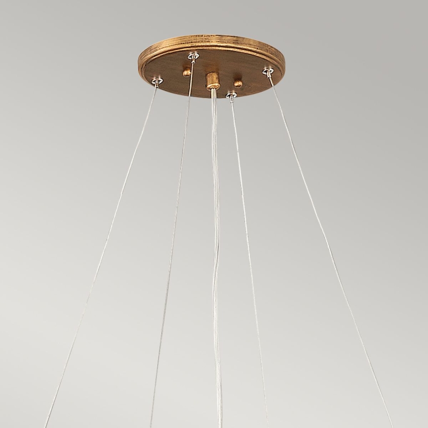 Quintiesse - Lampadario a sospensione con cavo LAGUNA 8xE14/40W/230V diam. 106,7 cm oro