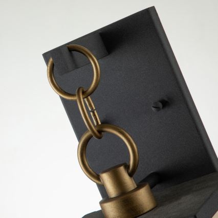 Quintiesse - Lampada da parete per esterni LAHDEN M 1xE27/60W/230V IP44 nero/oro