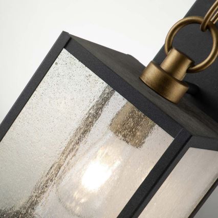 Quintiesse - Lampada da parete per esterni LAHDEN M 1xE27/60W/230V IP44 nero/oro