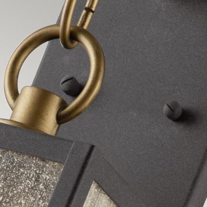 Quintiesse - Lampada da parete per esterni LAHDEN M 1xE27/60W/230V IP44 nero/oro