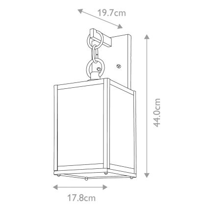 Quintiesse - Lampada da parete per esterni LAHDEN M 1xE27/60W/230V IP44 nero/oro