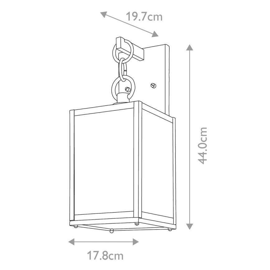 Quintiesse - Lampada da parete per esterni LAHDEN M 1xE27/60W/230V IP44 nero/oro