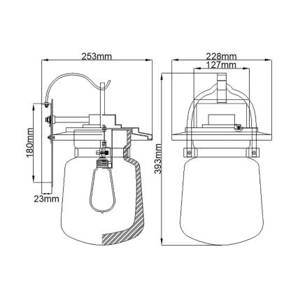 Quintiesse - Lampada da parete per esterni LASALLE M 1xE27/60W/230V IP44 bronzo