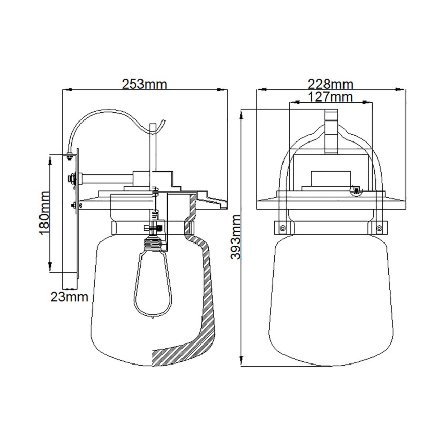 Quintiesse - Lampada da parete per esterni LASALLE M 1xE27/60W/230V IP44 bronzo