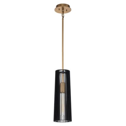 Quintiesse - Lampadario a stelo LINARA 1xE27/60W/230V Ø 15,2 cm nero/oro