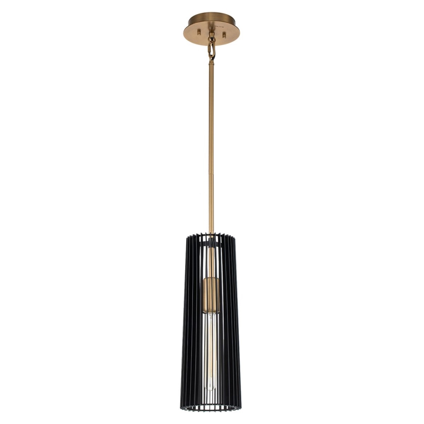 Quintiesse - Lampadario a stelo LINARA 1xE27/60W/230V Ø 15,2 cm nero/oro