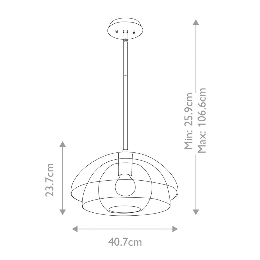 Quintiesse - Lampada a sospensione con asta LOTUS 1xE27/60W/230V Ø 40,7 cm oro