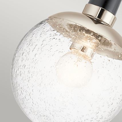 Quintiesse - Lampadario su asta MARILYN 1xE27/60W/230V diam. 19,5 cm cromo lucido/nero