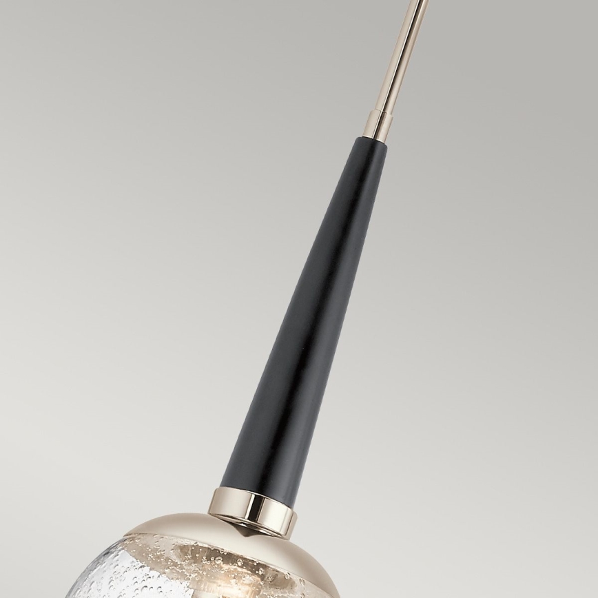 Quintiesse - Lampadario su asta MARILYN 1xE27/60W/230V diam. 19,5 cm cromo lucido/nero