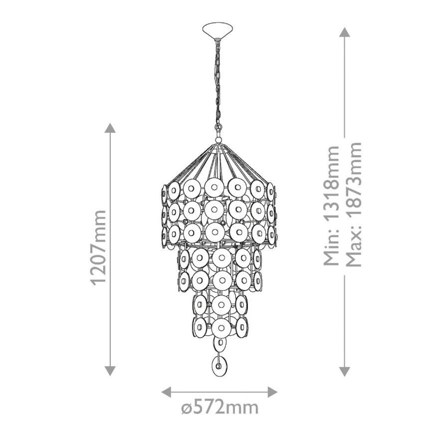 Quintiesse - Lampadario a catena MERIDIAN 9xE14/40W/230V Ø 57,2 cm dorato