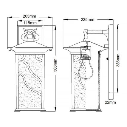 Quintiesse - Lampada da parete per esterni MORRIS L 1xE27/60W/230V IP44 bronzo