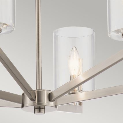Quintiesse - Lampadario a stelo NYE 6xE14/40W/230V Ø 71,1 cm cromo opaco
