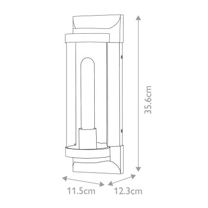 Quintiesse - Lampada da parete per esterni PEARSON M 1xE27/60W/230V IP44 nera