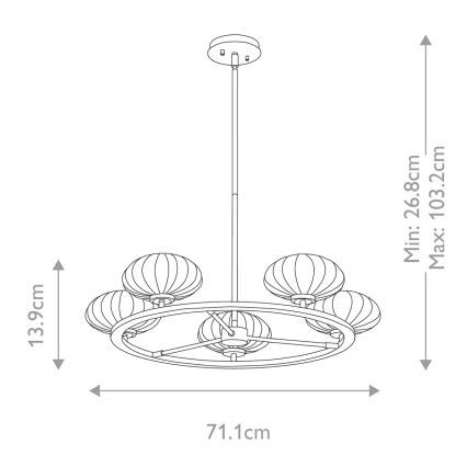 Quintiesse - Lampadario LED da bagno a stelo PIM 5xG9/3W/230V Ø 71,1 cm IP44 dorato