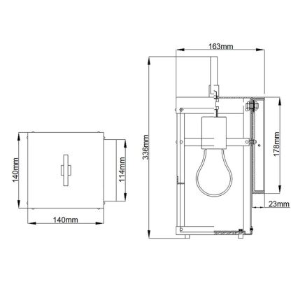 Quintiesse - Applique da esterno PORTER S 1xE27/60W/230V IP44 nera
