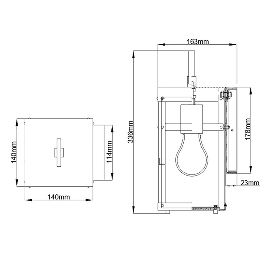 Quintiesse - Applique da esterno PORTER S 1xE27/60W/230V IP44 nera