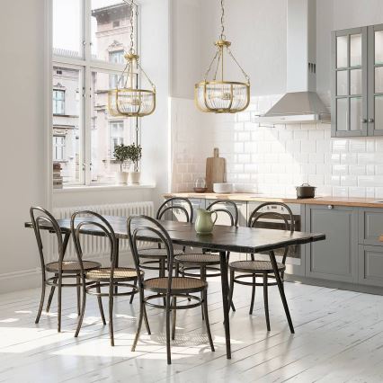 Quintiesse - Lampadario a catena ROUX 3xE27/60W/230V Ø 40,6 cm dorato