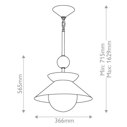 Quintiesse - Lampadario su asta SAUCER M 1xE27/40W/230V Ø 36,6 cm oro