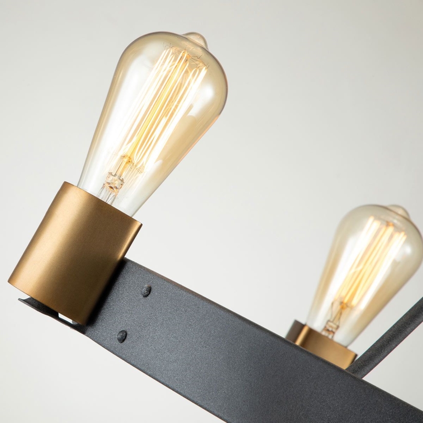 Quintiesse - Lampadario a stelo SILAS 4xE27/60W/230V Ø 54,9 cm nero/oro