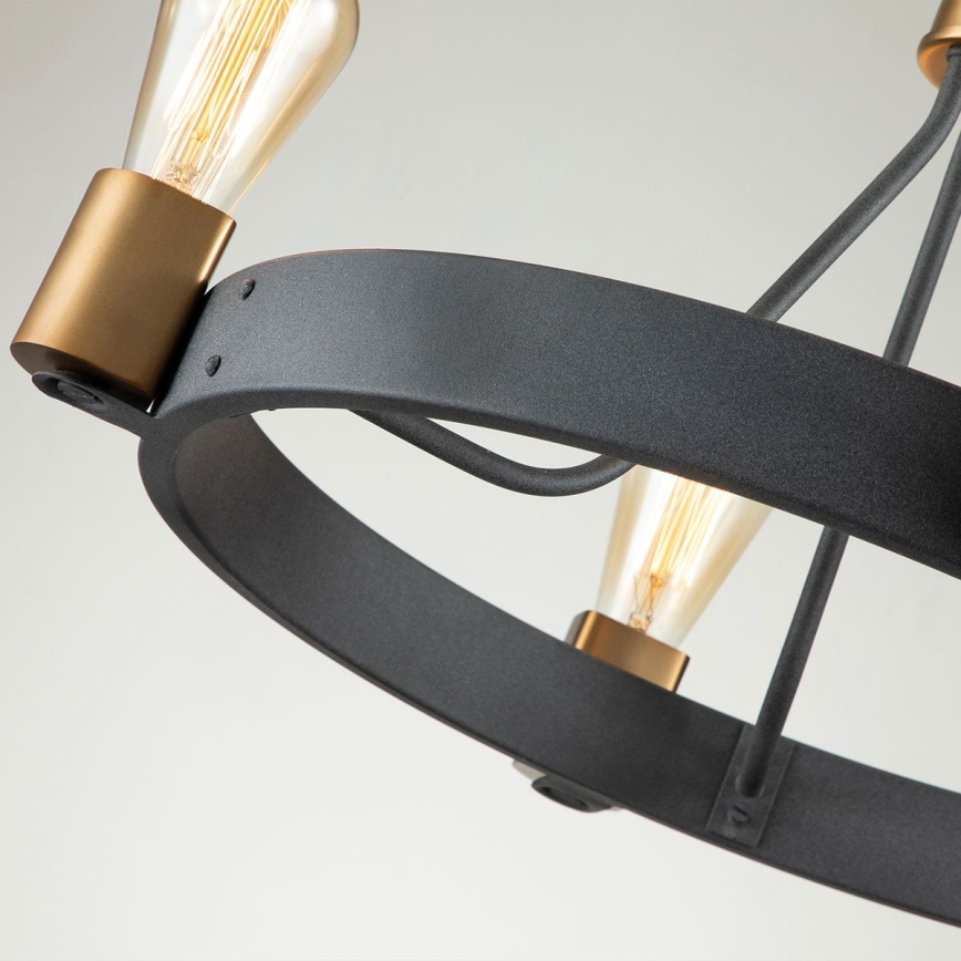 Quintiesse - Lampadario a stelo SILAS 4xE27/60W/230V Ø 54,9 cm nero/oro