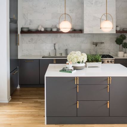 Quintiesse - Lampadario a stelo SOMERSET 1xE27/60W/230V Ø 28,9 cm bronzo