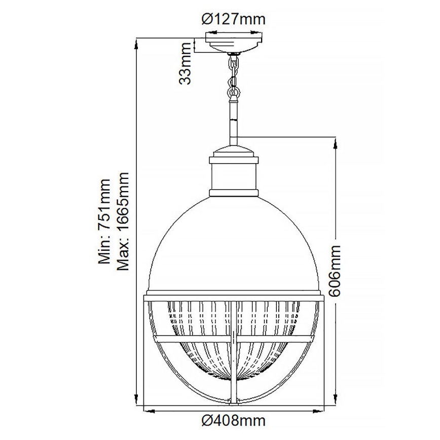 Quintiesse - Lampada a sospensione su asta TOLLIS 1xE27/40W/230V Ø 40,8 cm cromo opaco