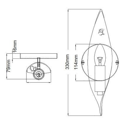 Quintiesse - Lampada da parete WILLOW 1xE14/40W/230V oro/nero