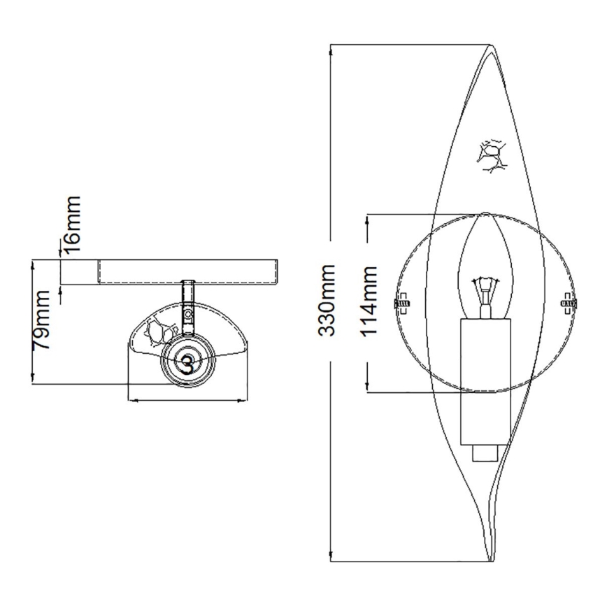 Quintiesse - Lampada da parete WILLOW 1xE14/40W/230V oro/nero