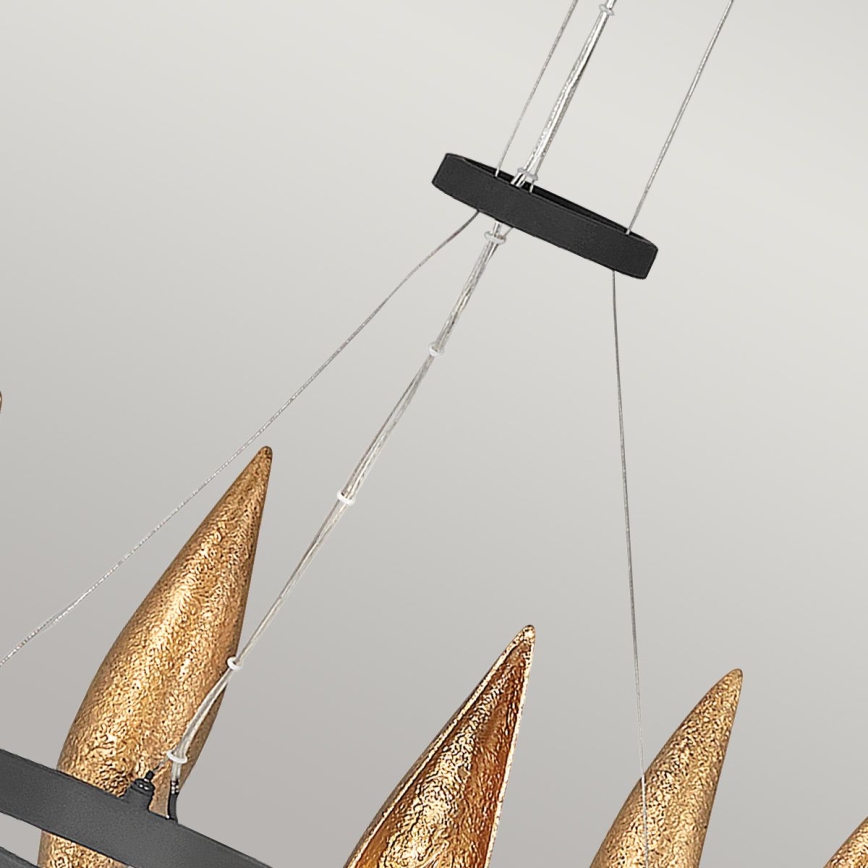 Quintiesse - Lampadario a sospensione con cavo WILLOW 6xE14/40W/230V Ø 61 cm oro/nero