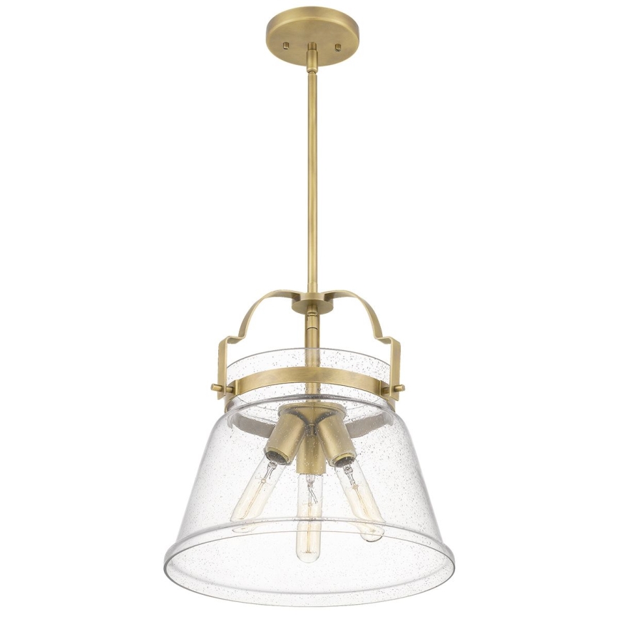 Quintiesse - Lampadario su asta WIMBERLEY 3xE27/60W/230V Ø 35,6 cm, finitura oro