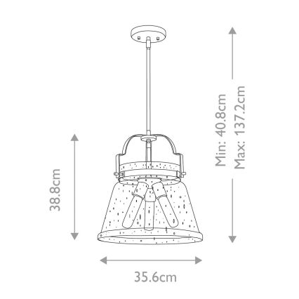 Quintiesse - Lampadario su asta WIMBERLEY 3xE27/60W/230V Ø 35,6 cm, finitura oro