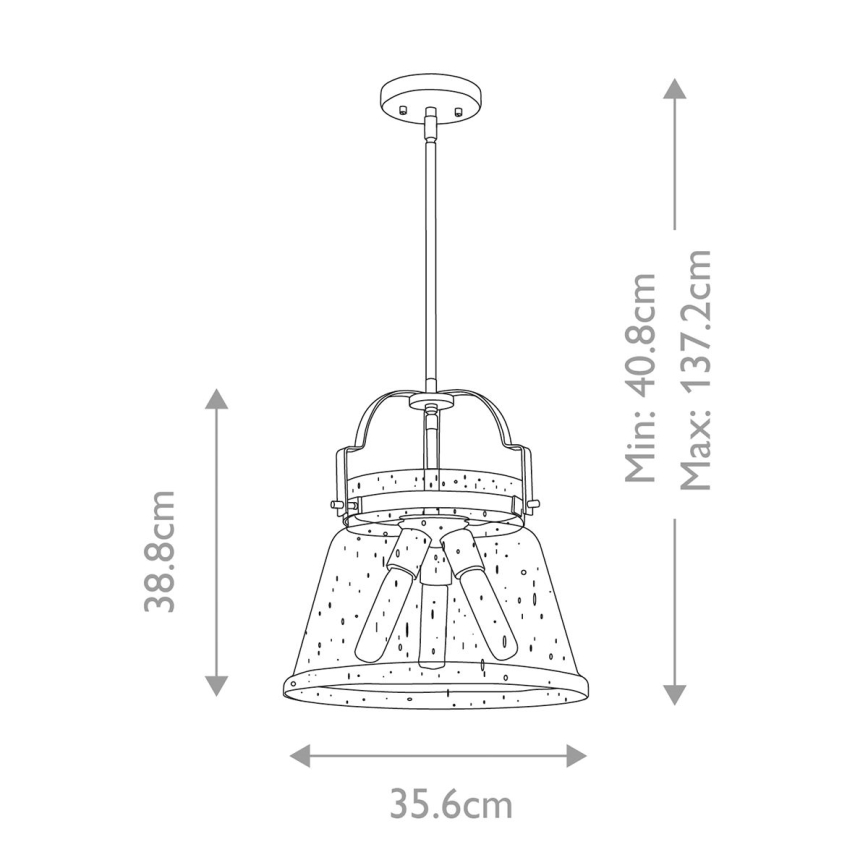 Quintiesse - Lampadario su asta WIMBERLEY 3xE27/60W/230V Ø 35,6 cm, finitura oro