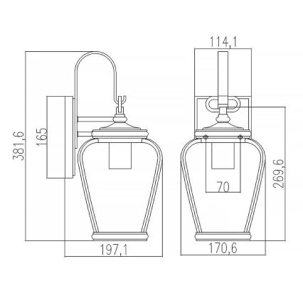 Quoizel - Applique da esterno PROVINCE 1xE27/60W/230V IP44