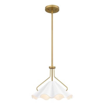 Quoizel - Lampadario a sospensione con supporto rigido MEJIA 1xE27/60W/230V diametro 35,6 cm ottone