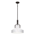 Quoizel - Lampadario a stelo BRECKEN 2xE27/60W/230V nero/effetto marmo