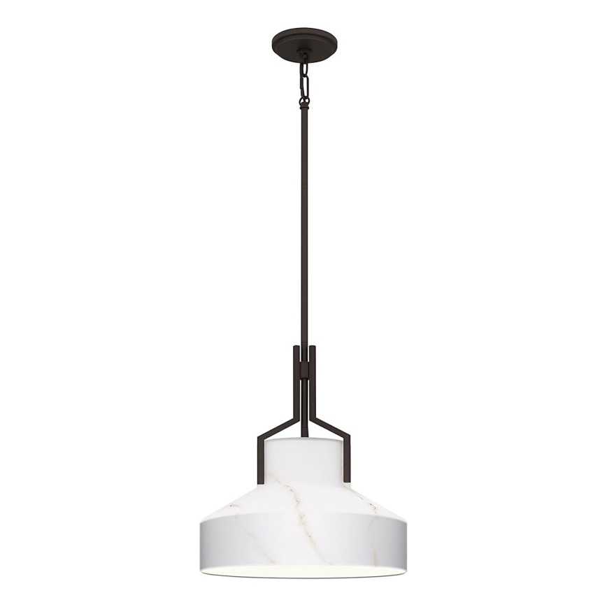Quoizel - Lampadario a stelo BRECKEN 2xE27/60W/230V nero/effetto marmo