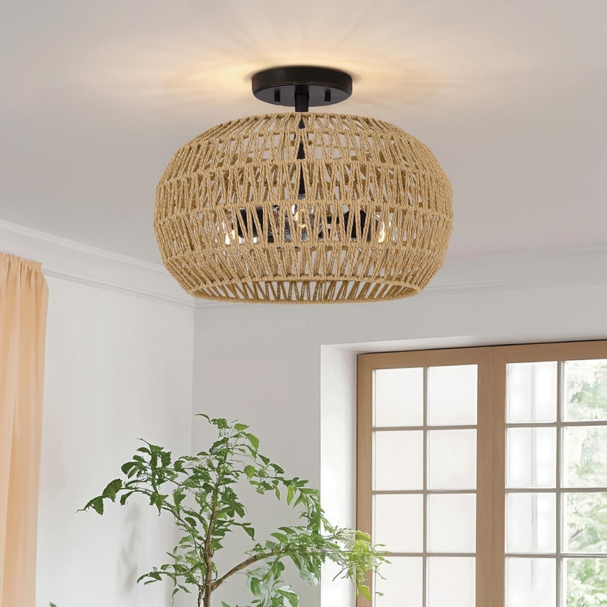 Quoizel - Plafoniera CASABLANCA 3xE27/60W/230V marrone
