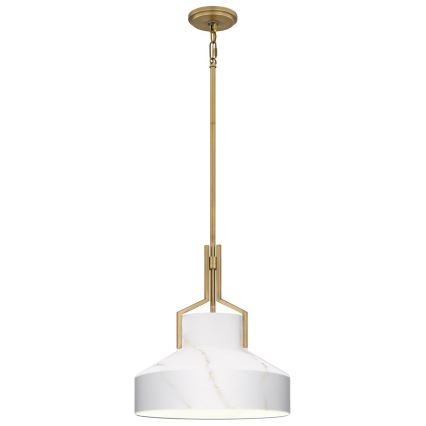 Quoizel - Lampada a sospensione con stelo BRECKEN 2xE27/60W/230V dorata/effetto marmo
