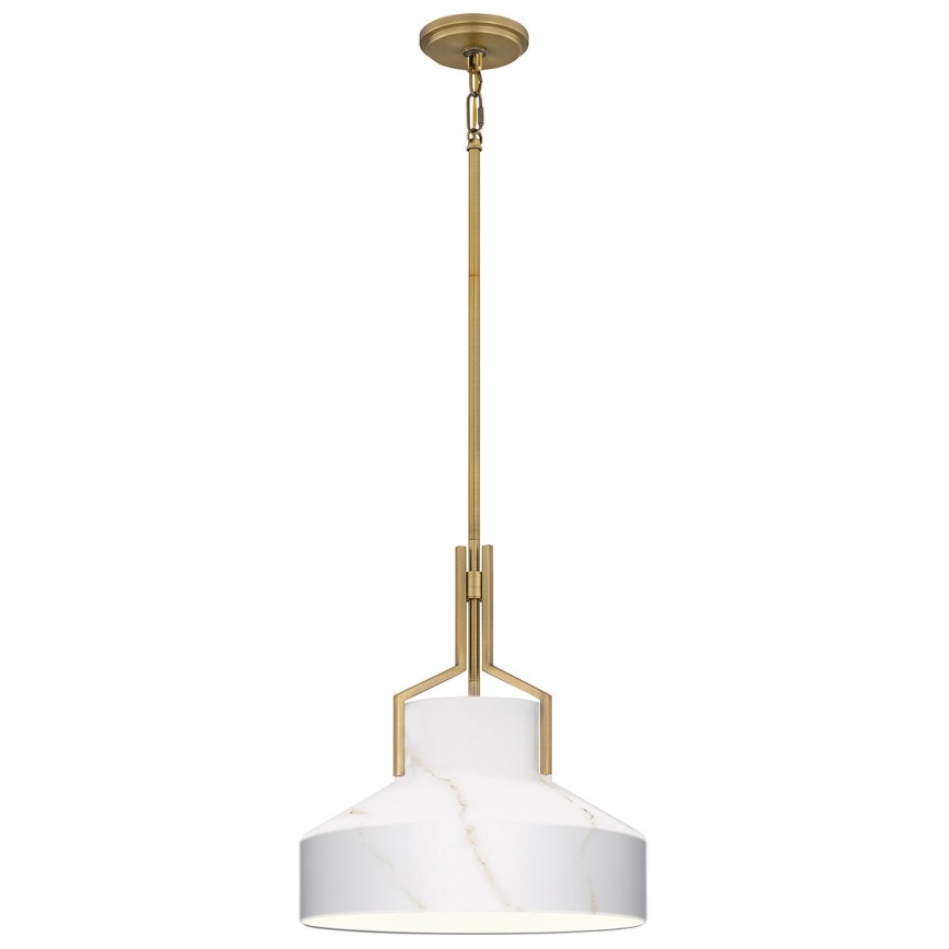 Quoizel - Lampada a sospensione con stelo BRECKEN 2xE27/60W/230V dorata/effetto marmo