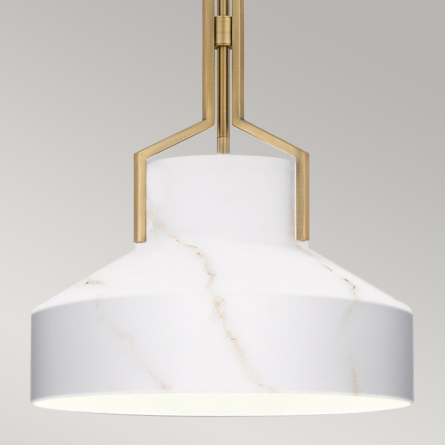 Quoizel - Lampada a sospensione con stelo BRECKEN 2xE27/60W/230V dorata/effetto marmo