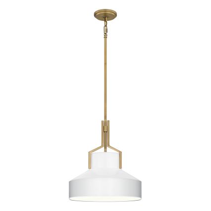 Quoizel - Lampadario su asta BRECKEN 2xE27/60W/230V oro/bianco