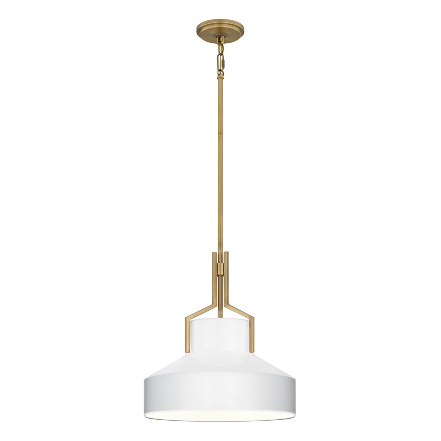 Quoizel - Lampadario su asta BRECKEN 2xE27/60W/230V oro/bianco