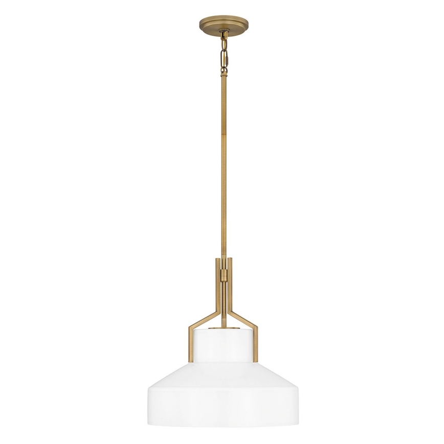 Quoizel - Lampadario su asta BRECKEN 2xE27/60W/230V oro/bianco
