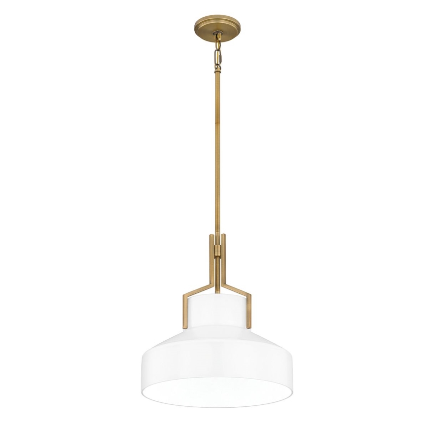 Quoizel - Lampadario su asta BRECKEN 2xE27/60W/230V oro/bianco