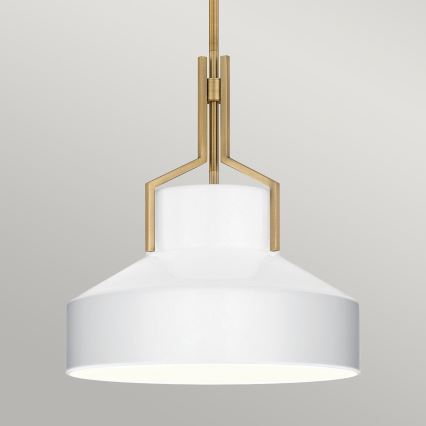 Quoizel - Lampadario su asta BRECKEN 2xE27/60W/230V oro/bianco