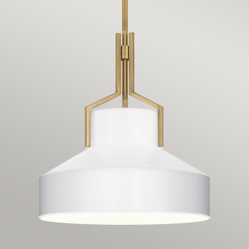 Quoizel - Lampadario su asta BRECKEN 2xE27/60W/230V oro/bianco