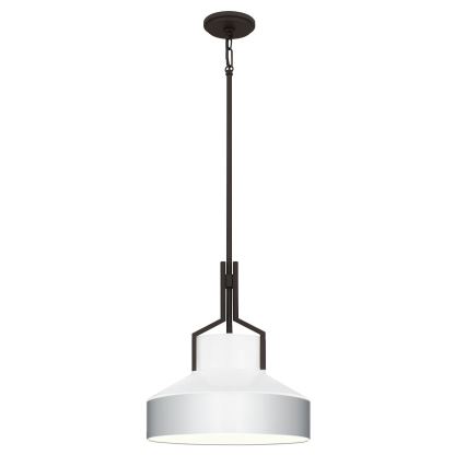 Quoizel - Lampadario su asta BRECKEN 2xE27/60W/230V nero/bianco