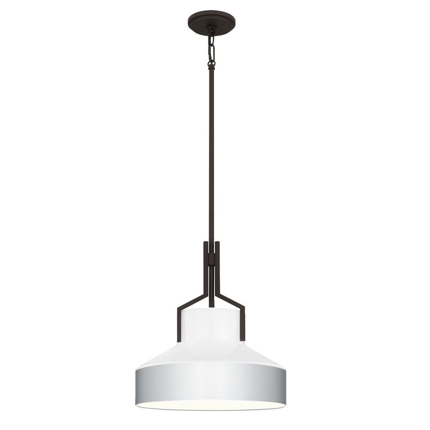 Quoizel - Lampadario su asta BRECKEN 2xE27/60W/230V nero/bianco